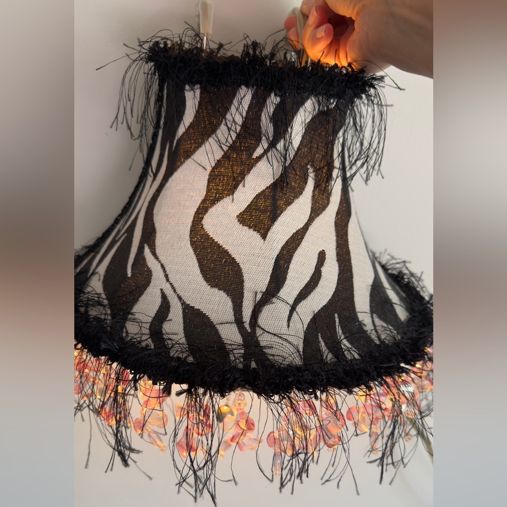 Bombay Kids - Zebra Print Lamp Shade with Pink Accents - Picture 6 of 10